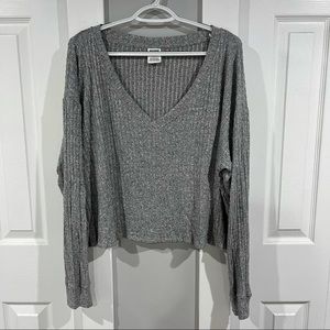 VS PINK Ribbed Knit V-Neck Sweater